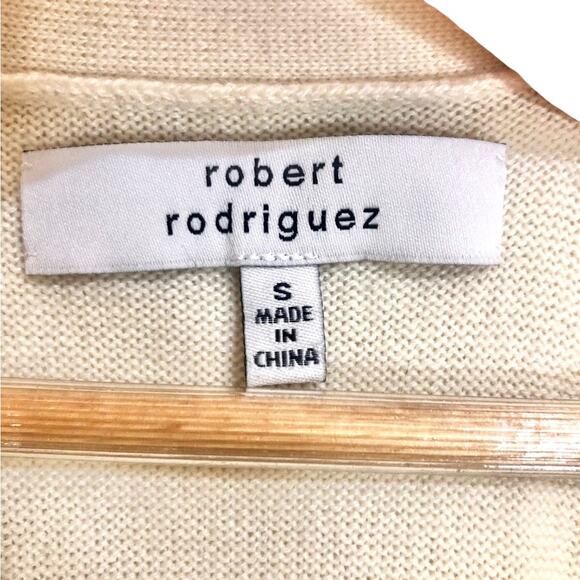 Robert Rodriguez Vented Back Draped Cream Cardigan Silk Cashmere Size Small - Picture 4 of 8